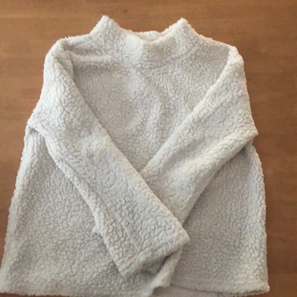 fluffy white kids sweatshirt